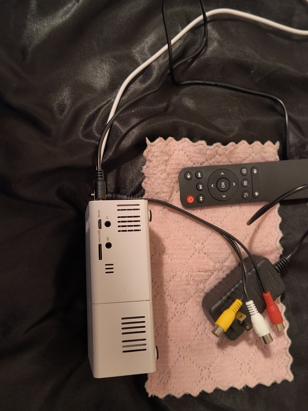 Compact White Portable Projector with Remote - Picture 3 of 4